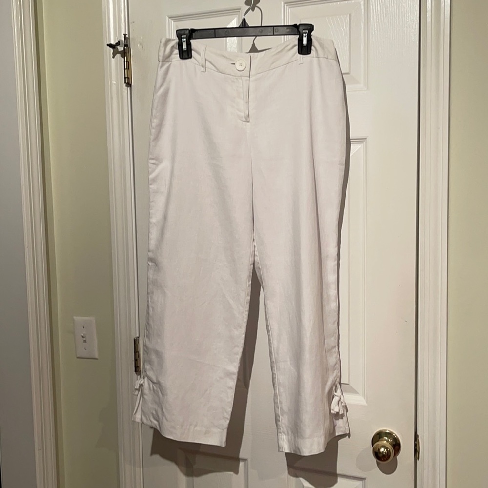 Loft white linen pants